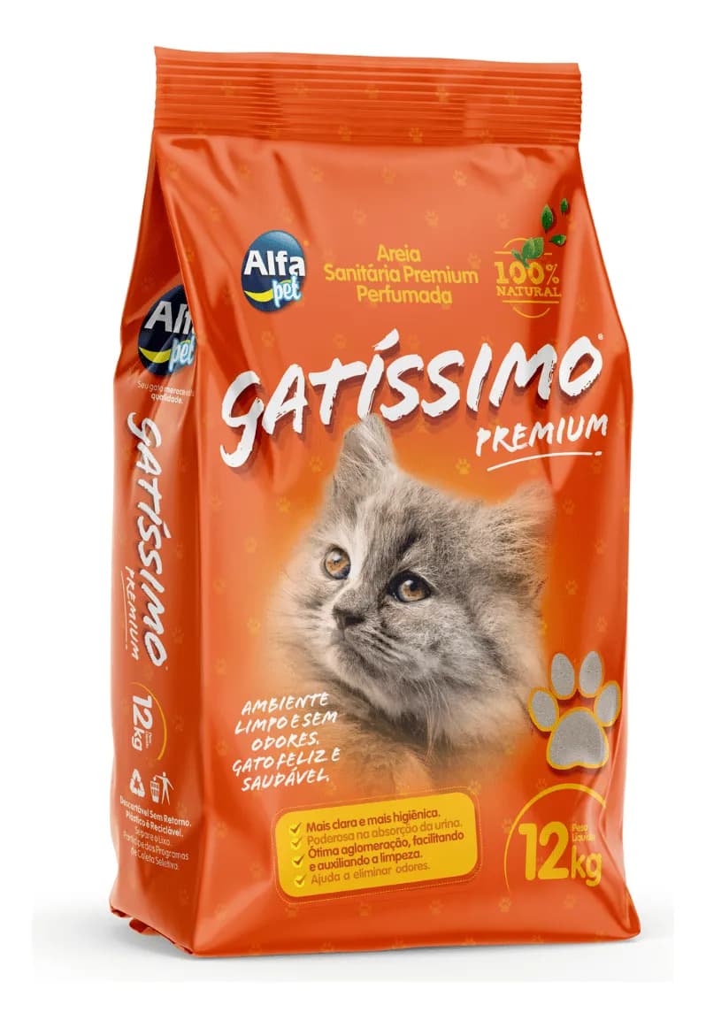 Areia Higiênica Gatíssimo Premium 12kg
