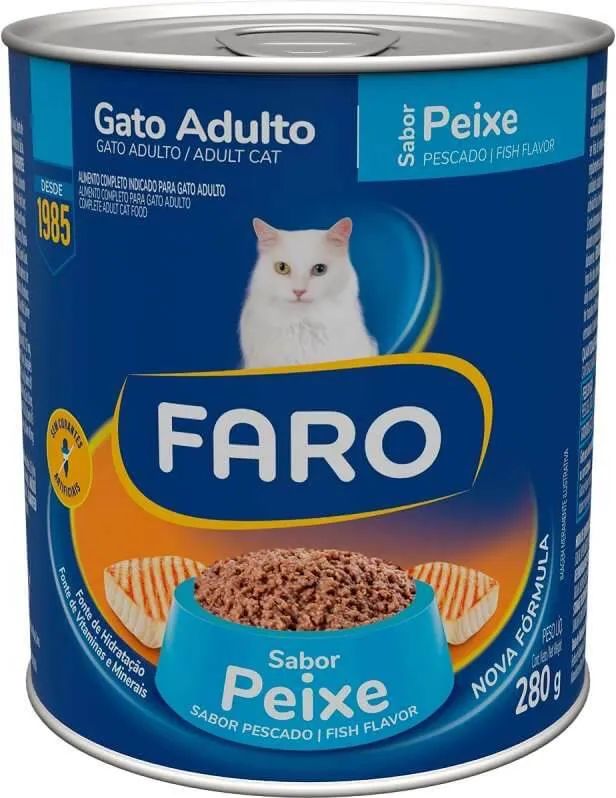Ração Úmida Lata Faro Peixe para Gatos Adultos 280g