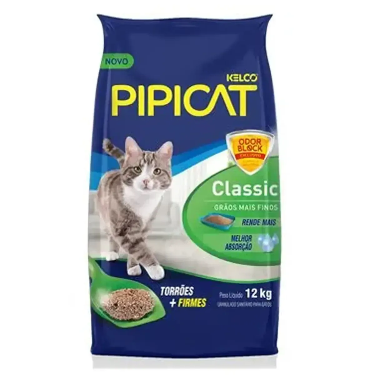 Areia Higiênica Pipicat Classic 12kg